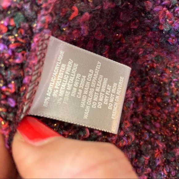 Sparkle & Fade womens Plum Multi Colored Sweater Gorgeous colors Sz M - Picture 10 of 10